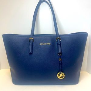 Michael Kors large Jet Set Navy  tote shoulder bag